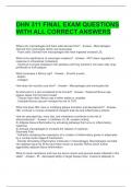 DHN 311 FINAL EXAM QUESTIONS WITH ALL CORRECT ANSWERS 