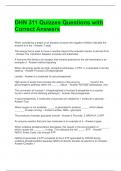 DHN 311 Quizzes Questions with Correct Answers 