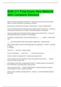  DHN 311 Final Exam New Material with Complete Solution