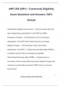 ANFI 205 EXAM PACKAGE DEAL QUESTIONS AND VERIFIED ANSWERS 100&percnt; GUARANTEED PASS &vert; LATEST UPDATE