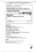 2024 Pearson Edexcel GCSE In Business &lpar;1BS0&rpar; Paper 01 Investigating small business QUESTION PAPER AND MARKING SCHEME &lpar;MERGED&rpar;