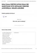 NHA CMAA CERTIFICATION EXAM 100 QUESTIONS WITH DETAILED VERIFIED ANSWERS&sol;A&plus; GRADE ASSURED