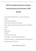 BCS Foundation Business Analysis Exam Questions and Answers 100&percnt; Solved