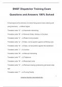BNSF Dispatcher Training Exam Questions and Answers 100&percnt; Solved