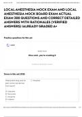 LOCAL ANESTHESIA MOCK EXAM AND LOCAL ANESTHESIA MOCK BOARD EXAM ACTUAL EXAM 300 QUESTIONS AND CORRECT DETAILED ANSWERS WITH RATIONALES &lpar;VERIFIED ANSWERS&rpar; &vert;ALREADY GRADED A&plus;