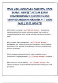 WGU D251 ADVANCED AUDITING FINAL  EXAM &vert; NEWEST ACTUAL EXAM  COMPREHENSIVE QUESTIONS AND  VERIFIED ANSWERS GRADED A&plus; &vert; 100&percnt;  PASS &vert; 2025 UPDATE&excl;