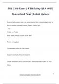 BUL 3310 Exam 2 FSU Bailey Q&A 100&percnt; Guaranteed Pass &vert; Latest Update