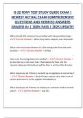 G-22 FDNY TEST STUDY GUIDE EXAM &vert;  NEWEST ACTUAL EXAM COMPREHENSIVE  QUESTIONS AND VERIFIED ANSWERS  GRADED A&plus; &vert; 100&percnt; PASS &vert; 2025 UPDATE&excl;