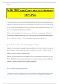 NSG 300 Exam Questions and Answers 100&percnt; Pass