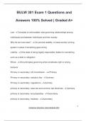 BULW 301 Exam 1 Questions and Answers 100&percnt; Solved &vert; Graded A&plus;