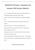 BULW 301 UTK Exam 1 Questions and Answers 100&percnt; Solved &vert; Rated A