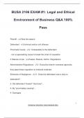 BUSA 2106 EXAM &num;1&colon; Legal and Ethical Environment of Business Q&A 100&percnt; Pass
