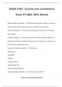 BUSA 2106 - &lpar;Courts and Jurisdiction&rpar; Exam &num;1 Q&A 100&percnt; Solved