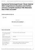 Mechanical Technologist Grade 1 Study Material 2024 Comprehensive Questions And Verified Answers&sol; Complete Solutions With Rationales &vert;Get It 100&percnt; Accurate&excl;&excl;