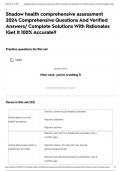 Shadow health comprehensive assessment 2024 Comprehensive Questions And Verified Answers&sol; Complete Solutions With Rationales &vert;Get It 100&percnt; Accurate&excl;&excl;