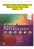 Test Bank for Robbins Basic Pathology 11th Edition by Kumar&comma; Abul K&period; Abba  Chapters 1 - 24 &emsp;