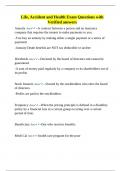Life&comma; Accident and Health Exam Questions with Verified answers