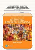 COMPLETE TEST BANK FOR INTRODUCTION TO BEHAVIORAL RESEARCH METHODS 7TH EDITION BY MARK R&period; LEARY &lpar;2022&rpar;&vert;&vert;VERIFIED ANSWERS &vert;&vert;LATEST EDITION