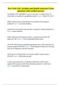 New York Life&comma; Accident and Health Insurance Exam questions with verified answers