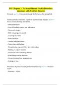 PSI Chapter 1&colon; Perinatal Mental Health Disorders Questions with Verified Answers