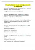 Mental Health Unit 4 Study Guide Questions with Verified Answers&period;