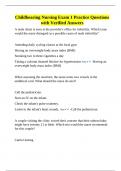 Childbearing Nursing Exam 1 Practice Questions with Verified Answers&period;