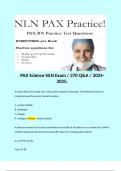 PAX Science NLN Exam &sol; 270 Q&A &sol; 2024-2025&period;