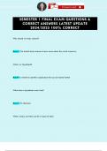 SEMESTER 1 FINAL EXAM QUESTIONS & CORRECT ANSWERS LATEST UPDATE 2024&sol;2025 100&percnt; CORRECT