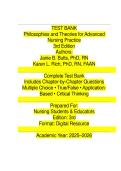 TEST BANK Philosophies and Theories for Advanced Nursing Practice 3rd Edition  Authors&colon; Janie B&period; Butts&comma; PhD&comma; RN Karen L&period; Rich&comma; PhD&comma; RN&comma; FAAN