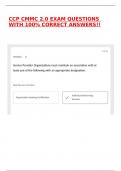 CCP CMMC 2&period;0 EXAM QUESTIONS WITH 100&percnt; CORRECT ANSWERS&excl;&excl;