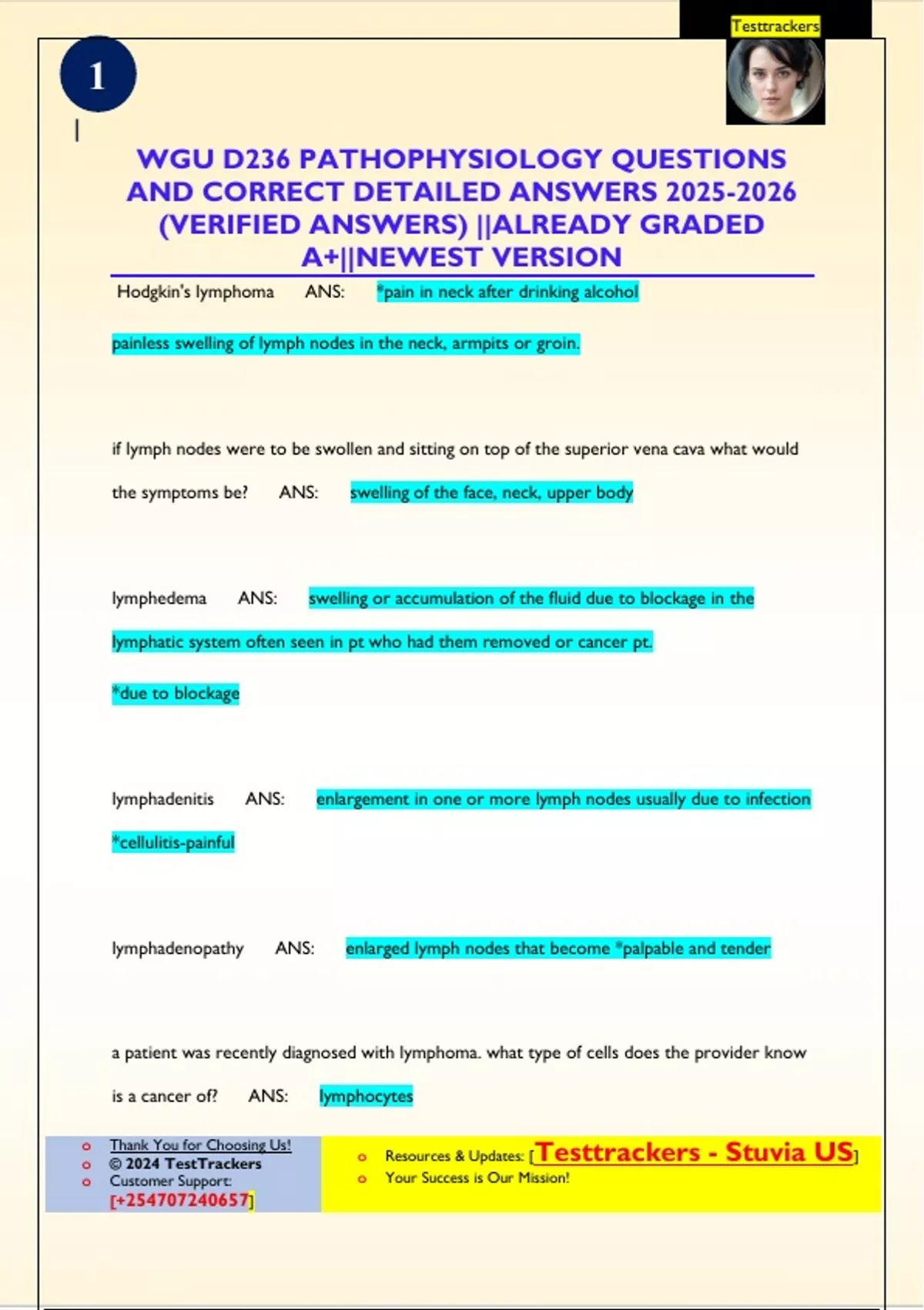 WGU D236 PATHOPHYSIOLOGY QUESTIONS AND CORRECT DETAILED ANSWERS ...