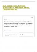 NUR 1020C FINAL REVIEW QUESTIONS & ANSWERS RATED 100&percnt; CORRECT&excl;&excl;