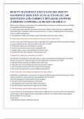 HESI PN MATERNITY EXIT EXAM 2023-2024&sol; PN  MATERNITY HESI EXIT ACTUAL EXAM ALL 140  QUESTIONS AND CORRECT DETAILED ANSWERS &lpar;VERIFIED ANSWERS&rpar; &vert;ALREADY GRADED A&plus; 