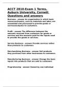 ACCT 2810-Exam 1 Terms&comma; Auburn University&comma; Cornett Questions and answers&period;