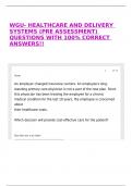 WGU- HEALTHCARE AND DELIVERY SYSTEMS &lpar;PRE ASSESSMENT&rpar; QUESTIONS WITH 100&percnt; CORRECT ANSWERS&excl;&excl;