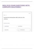 WGU D232 EXAM QUESTIONS WITH COMPLETE SOLUTIONS&excl;&excl;