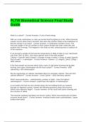 PLTW Biomedical Science Final Study Guide with complete solutions