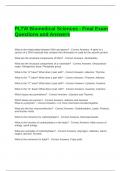 PLTW Biomedical Sciences - Final Exam Questions and Answers