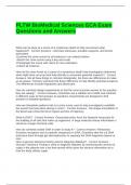 PLTW BioMedical Sciences ECA Exam Questions and Answers