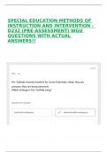 SPECIAL EDUCATION METHODS OF INSTRUCTION AND INTERVENTION - D232 &lpar;PRE-ASSESSMENT&rpar; WGU QUESTIONS WITH ACTUAL ANSWERS&excl;&excl;