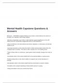 Mental Health Capstone Questions & Answers