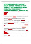 ELECTROLYSIS IBEC&plus;LASER STATE BOARD PRACTICE TEST 2025 EXACT QUESTIONS WITH ANSWERS VERIFIED BY EXPERTS ALREADY GRADED A&plus; 