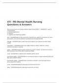 ATI - RN Mental Health Nursing Questions & Answers