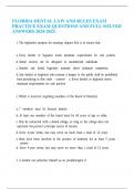 FLORIDA DENTAL LAW AND RULES EXAM  PRACTICE EXAM QUESTIONS AND FULL SOLVED  ANSWERS 2024-2025&period;