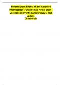 Midterm Exam&colon; NR565&sol; NR 565 Advanced Pharmacology Fundamentals Actual Exam &vert;Questions and Verified Answers &lpar;2024&sol; 2025 Update&rpar;- Chamberlain