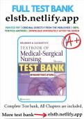 Test Bank for Brunner and Suddarth's Textbook of Medical Surgical Nursing 14th Edition by Hinkle & Kerry &vert; Verified Rationalized Answers&comma; 100&percnt; Passing Score Guarantee &vert;LATEST