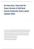 Rn Hesi Exit &sol; Hesi Exit Rn Exam Version 6 &lpar;V6&rpar; Real Actual Authentic Exam Latest Update 2025