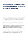 Hesi Pediatric Practice Exam &sol; Hesi Rn Peds Exam 2024&sol;2025 Q&A With Rationale A 12 month old is admitted w&sol; a respiratory infection and possible pneumonia&period; He is placed in a mist tent w&sol; O2&period; Which nsg intervention has the greatest priority&quest; - ANSWER-Have 