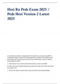 Hesi Rn Peds Exam 2025 &sol; Peds Hesi Version 2 Latest 2025