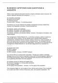 BUSINESS CAPSTONE EXAM QUESTIONS &  ANSWERS